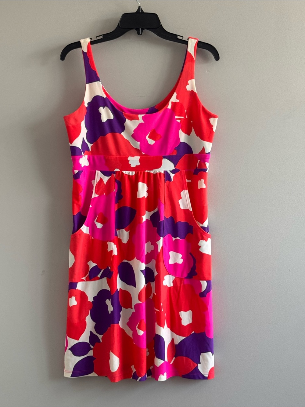 Jude Connally Floral Sleeveless Shift Dress Pink Purple Medium USA